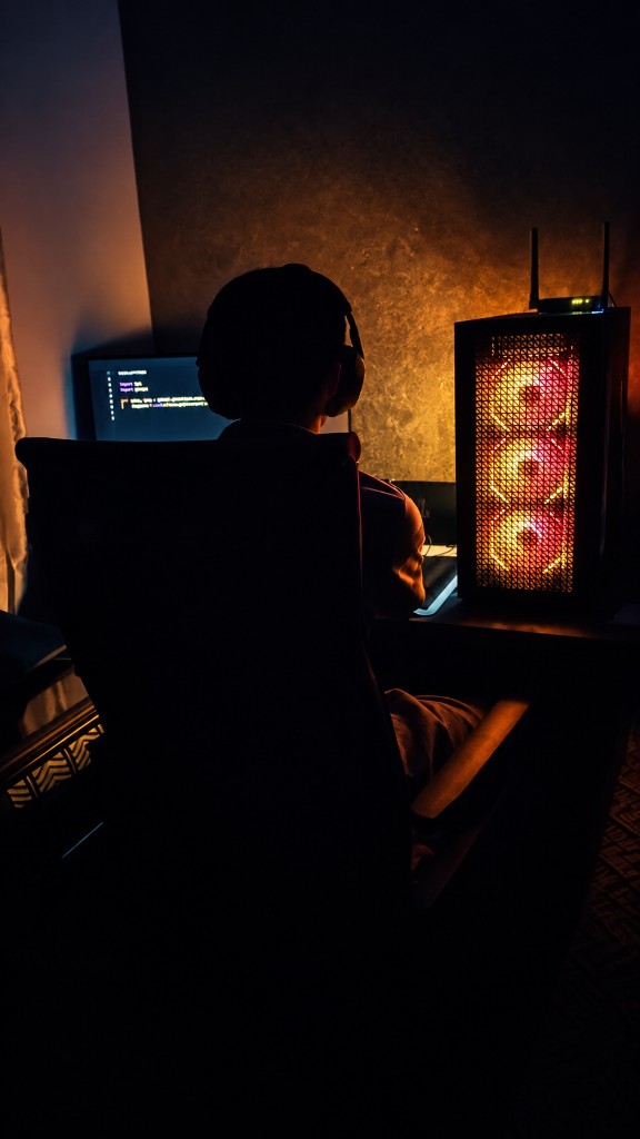 Zavyan at his development workspace